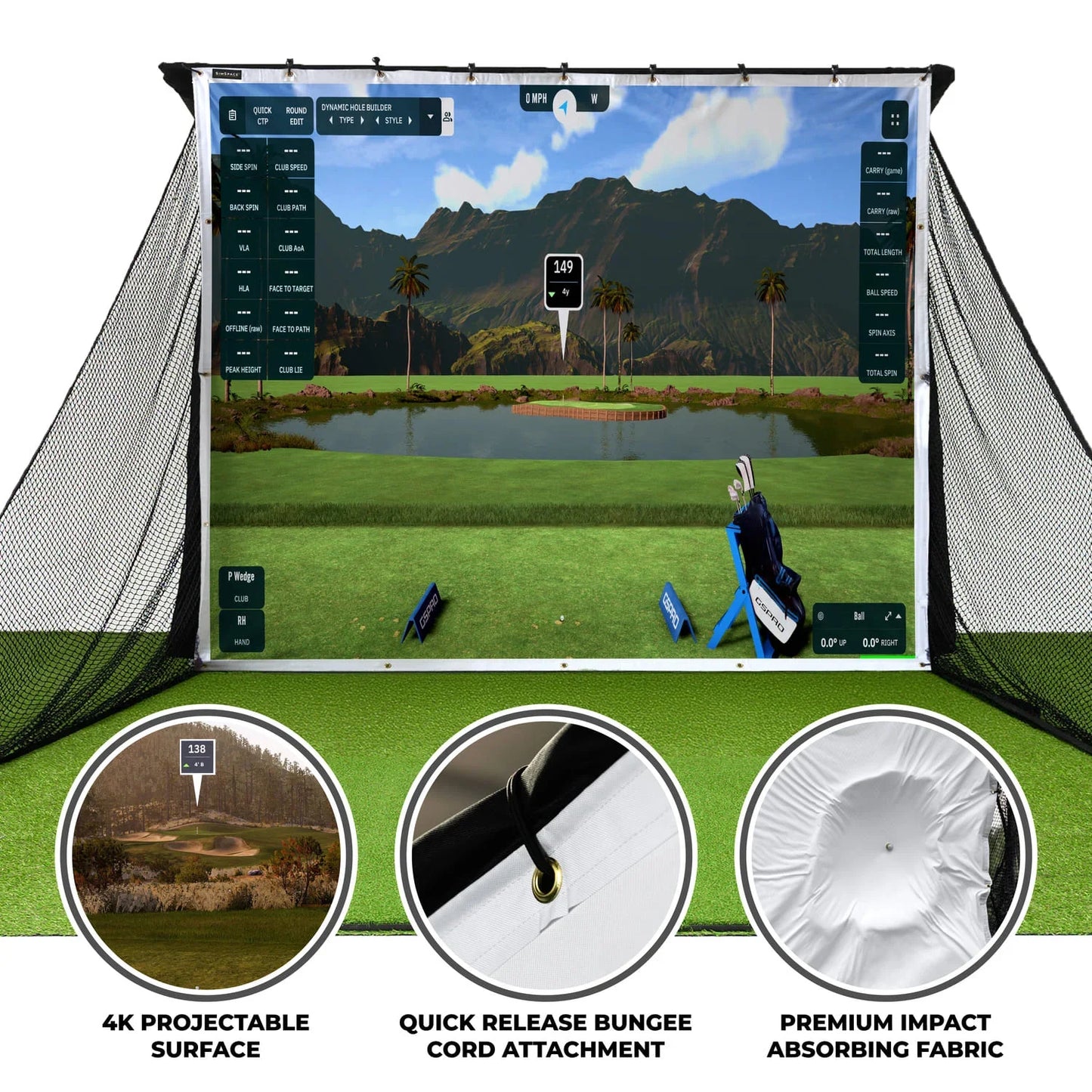 SimSpace Driving Net Impact Screen + 20 Bungee Cords